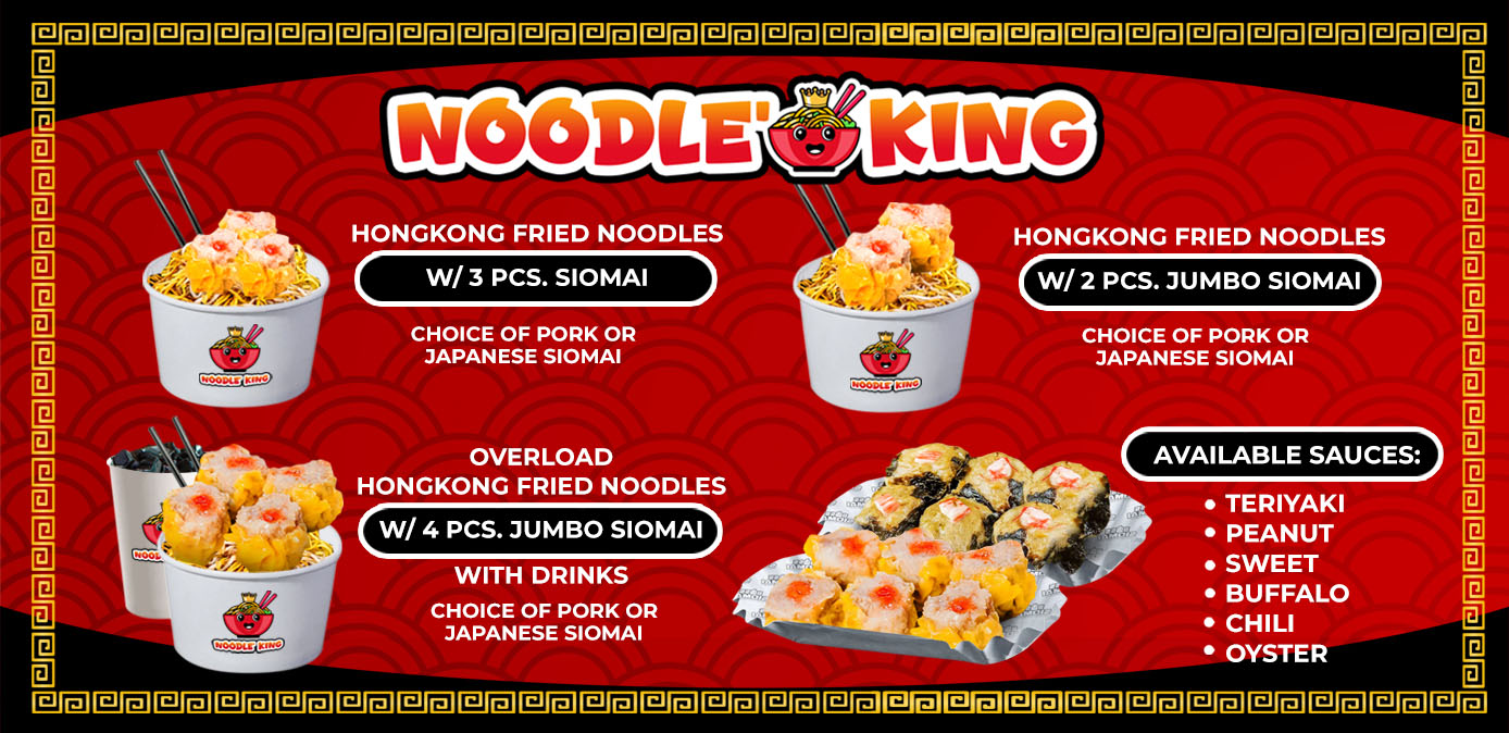 Noodle King menu highlights and sauce options